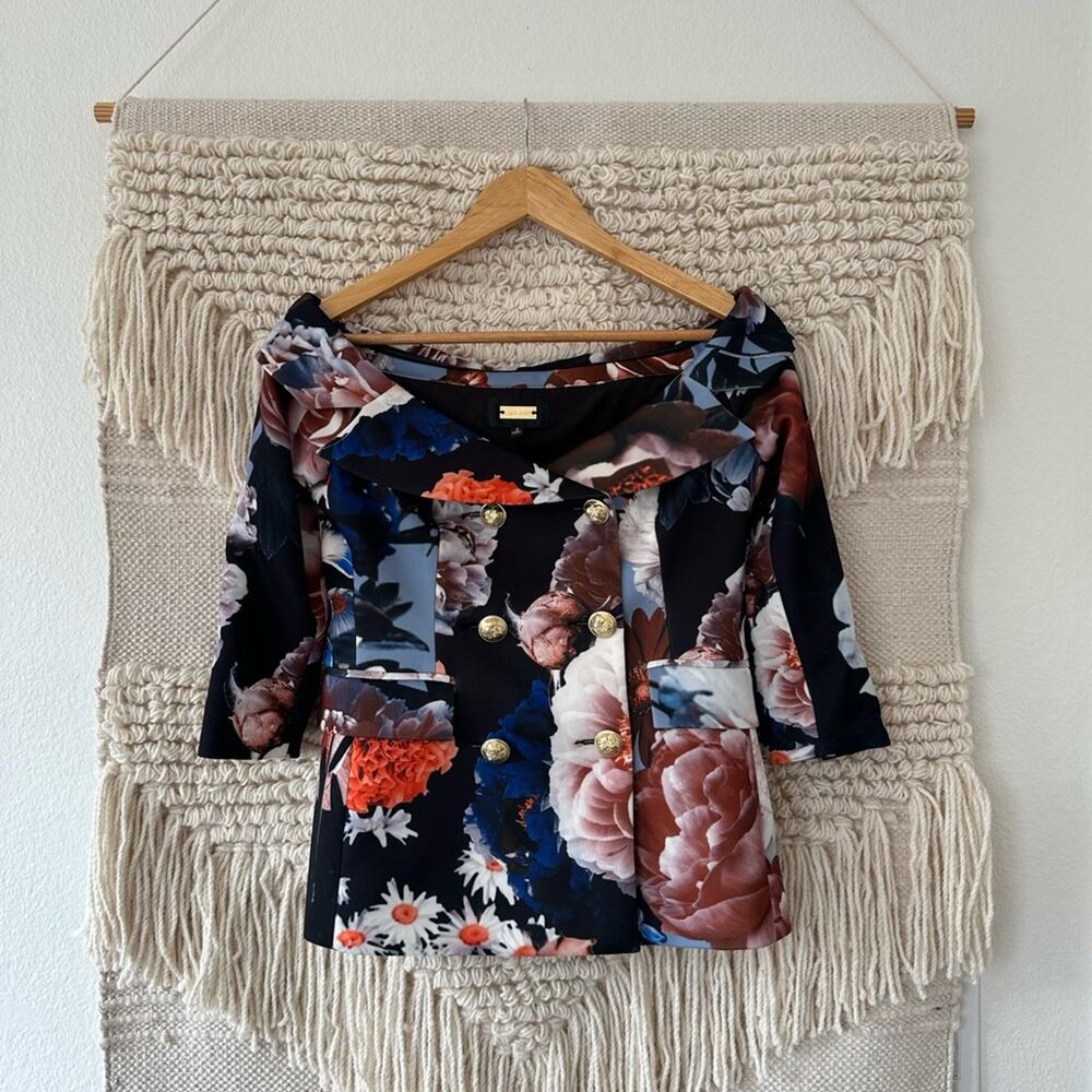 Alexia Admor Karrina Floral Off the Shoulder Blazer